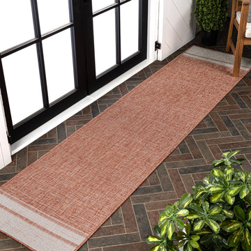 Alda Modern Minimalist Mingled Solid Indoor/Outdoor Area Rug